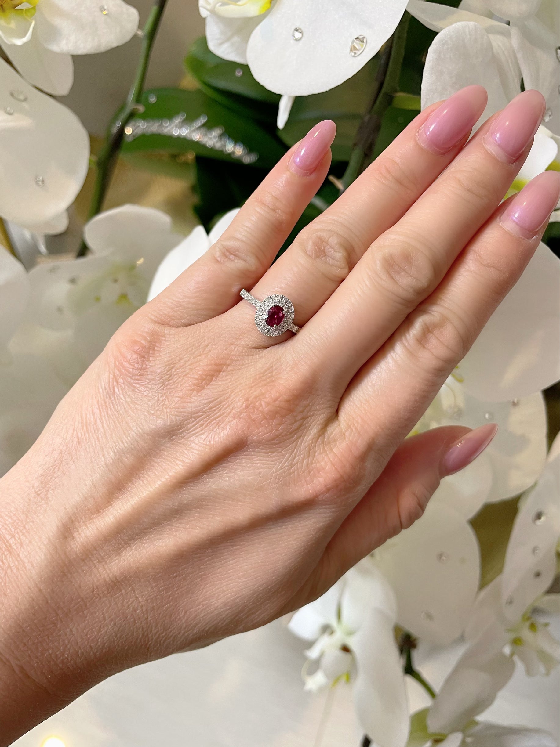 ☆ルビー 中石0.3ct前後 OV PT リング〜No Heat Pigeon ルビー｜A Jewelry Box 公式通販サイト