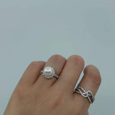 あこや真珠8ミリ キャサリン妃巻 リング｜A Jewelry Box 公式通販サイト