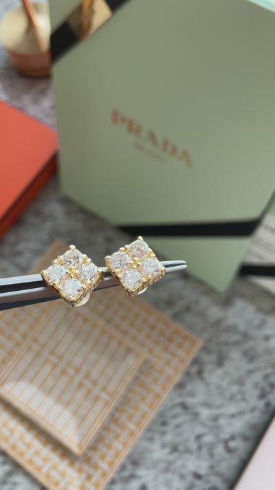 ワッフルピアス D0.9ct×2前後 SQ K18YG/K18WG/K18PG｜A Jewelry Box 公式通販サイト