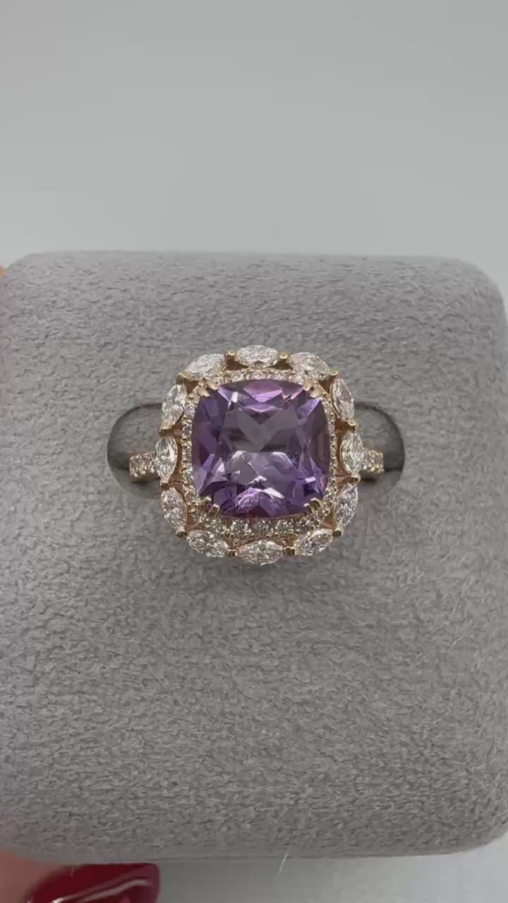 マドンナリリー］リング ライトアメジスト/グリーンアメジスト | A