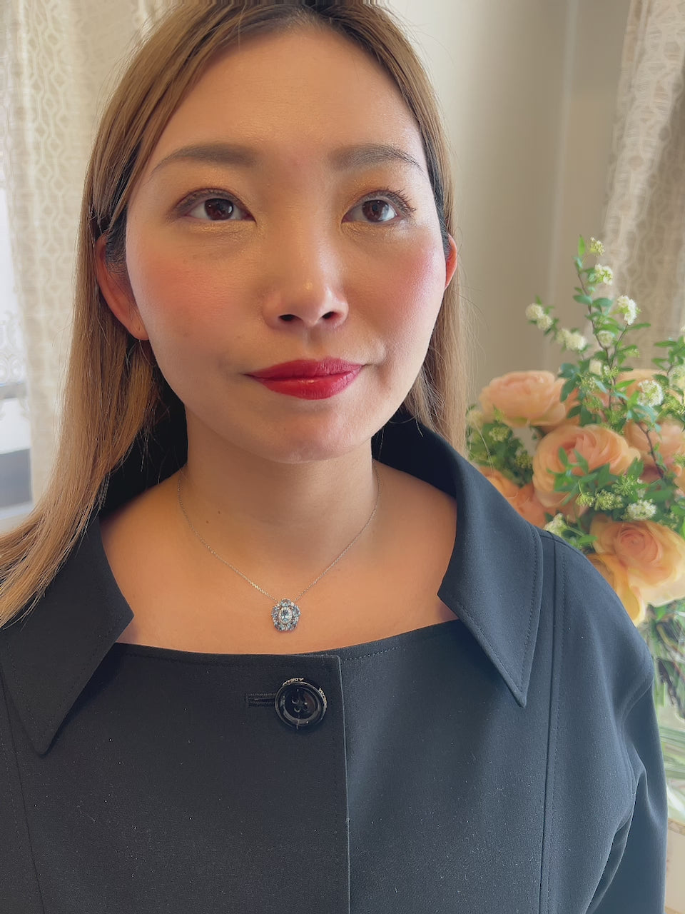 ガブリオレ ネックレス〜濃いアクアマリンを使用｜A Jewelry Box 公式通販サイト